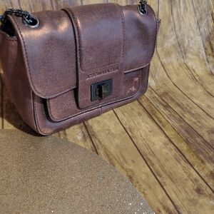 BCBGMAXAZRIA Brown Metallic Crossbody Bag